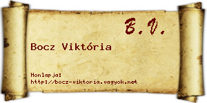 Bocz Viktória névjegykártya